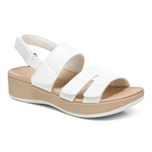 Vionic Sandals Ireland - Roma Platform Sandal White - Womens Shoes Sale | EGUSL-9820